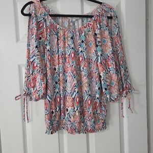 PerSeption Concept Colorful Floral Blouse